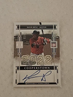 Letrero impecable de béisbol Panini 2025 David Ortiz. Auto /22 ICS-DO Foto 1 de 2