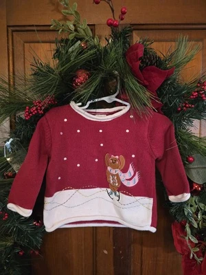 Suéter Pullover Infantil TKS Basics Talla 12 Meses Rojo Rosa Diseño Pan de Jengibre Foto 1 de 4