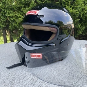 Vintage SIMPSON Super Bandit Racing Helmet Black Size 58cm M95 - Bild 1 von 11