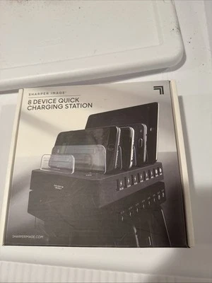 NUEVA estación de carga rápida Sharper Image negra 8 dispositivos Foto 1 de 3