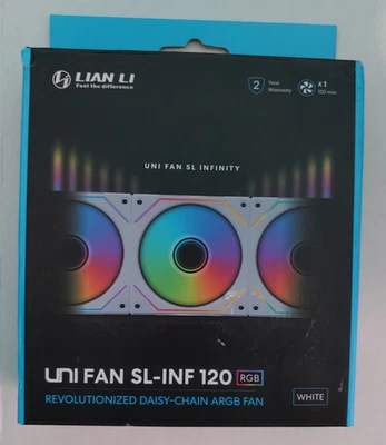Lian Li UNI Fan SL-Infinity 120-Single Pack-ARGB Fan White UF-SLIN120-1W- Read - Image 1 of 4