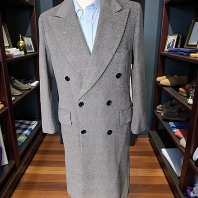 Abrigo De Colección A Medida Doble Pecho 38r Delgado Pico Solapa Años 60 Saint Laurie  Foto 1 de 4