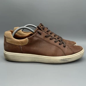 Ecco Soft 7 Schuhe Herren Größe 10 Braun Straße Schnürschuhe Niedrig Freizeit Turnschuhe - Bild 1 von 12
