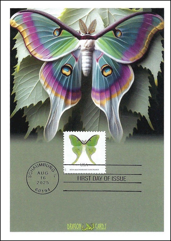 Sc. 6031 Luna Moth Dragon Cards FDC - FDOI - Image 1 of 1