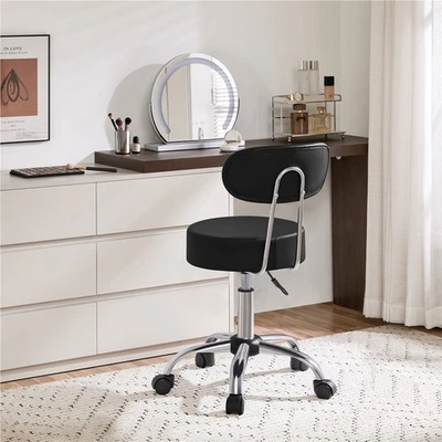 Barhocker 75,5 cm – 85 cm H Barstuhl mit Rollen Arbeitshocker Drehbarer Sitz - Bild 1 von 2