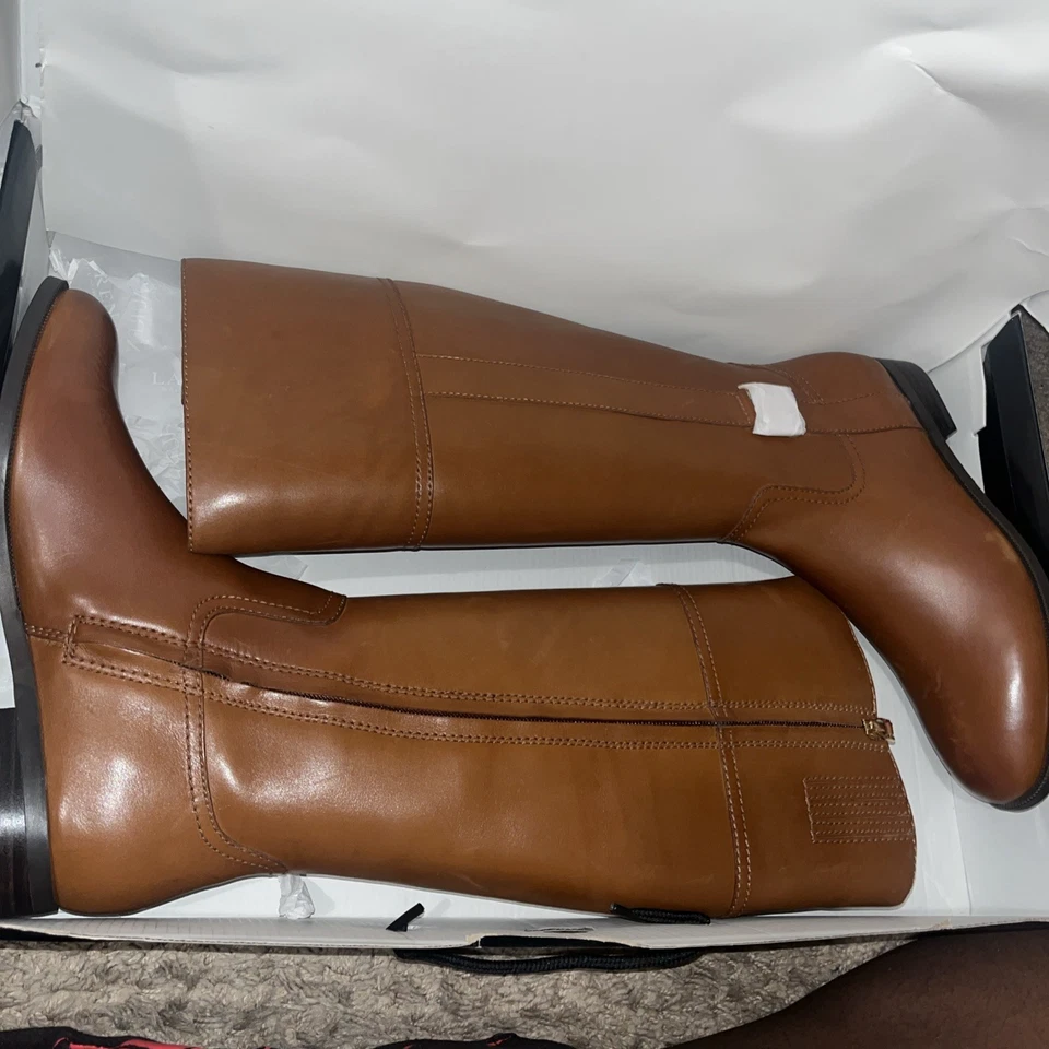Polo Ralph Lauren Brooke Women's Size 8.5 B Burnished Brown Leather Boot Tan - Image 1 of 2