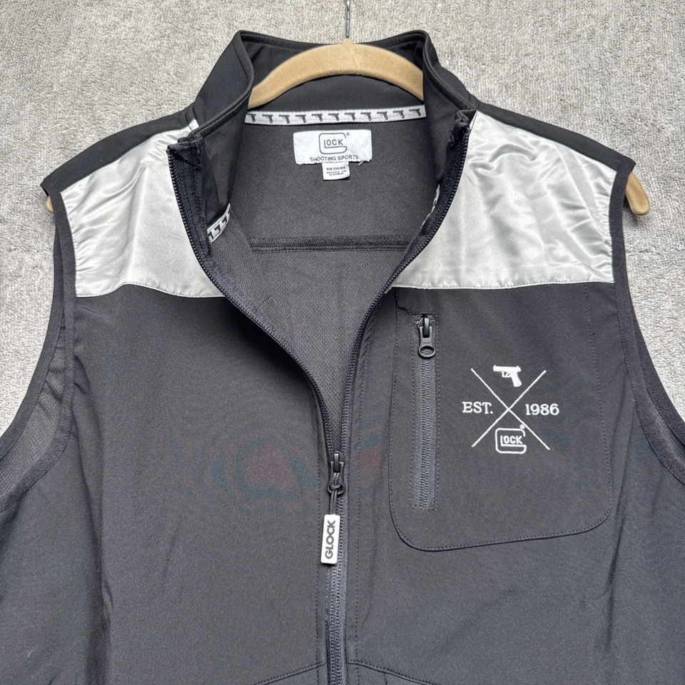 Glock Shooting Sports Black Softshell Vest Men’s Medium Tactical Outdoor Gear - Image 1 of 4