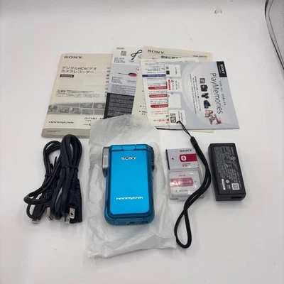 Sony HDR-GW77V Handycam Digital HD Video Camera Recorder Waterproof Blue W/Box - Image 1 of 4