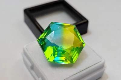 Stunning Tourmaline Hexagon Cut 20-21 Ct Loose For Pendant Certified Gemstone - Image 1 of 4
