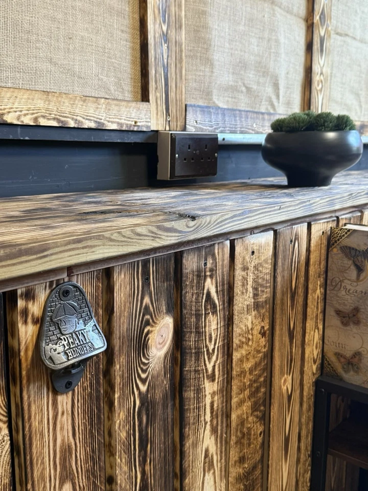 1m² Scorched Reclaimed Pallet Wood  Wall Cladding Recycled Timber Planks Boards - Image 1 of 4