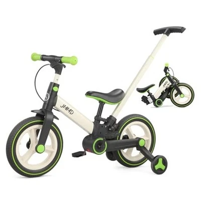  Toddler Bike with Push Handle for Kids 18-60 Months, 6 in 1 Large Green - Image 1 of 4