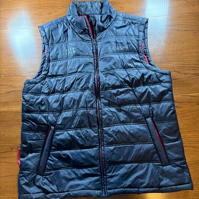 Guinness ESTD 1759 Puffer Vest Mens XL Navy Red Full Zip Insulated Sleeveless - Image 1 of 4