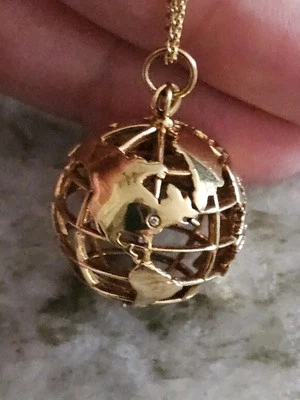 COLLAR COLGANTE CADENA MONICA RICH KOSANN MY EARTH DIAMANTE ORO 18K 36" Foto 1 de 4