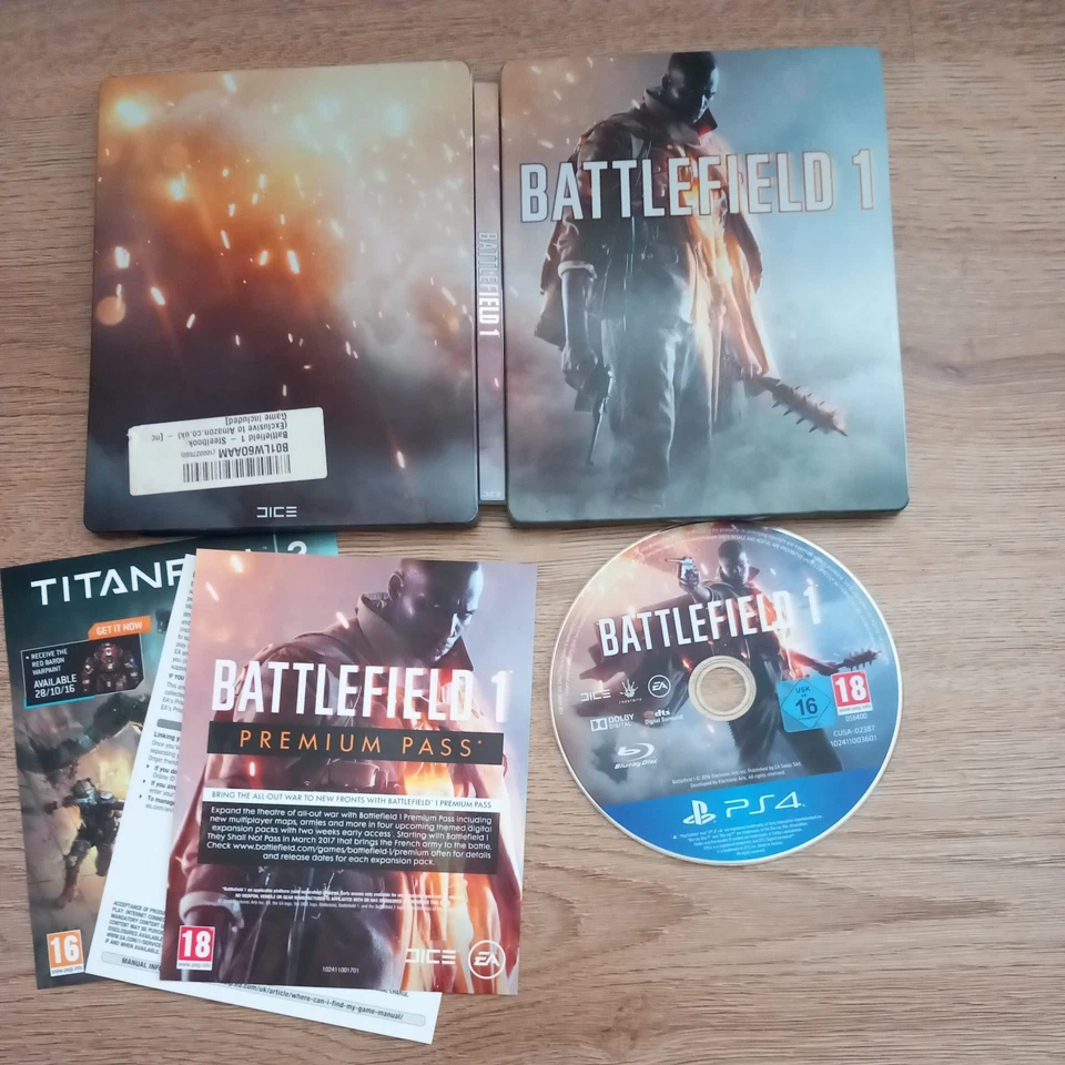 Battlefield 1 PS4 Steelbook Limited Edition PEGI 18 UK PAL IN BUONE CONDIZIONI - Immagine 1 di 1