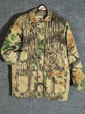Vintage Duxbak Camo Down Hunting Jacket Mens L USA Realtree Full Zip Insulated - Image 1 of 4
