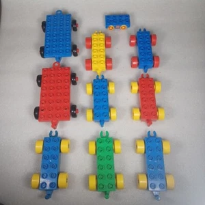Lego Duplo Lot Cars Train Base Vehicle Toy Parts Vintage Lot Of 10 Pieces - Picture 1 of 16