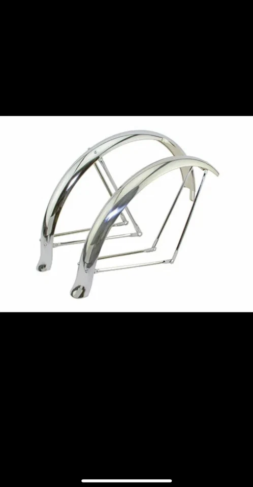  ORIGINAL 26" LOWRIDER FLARED STANDARD MIDDLEWEIGHT  FENDER SET IN CHROME. - Image 1 of 1