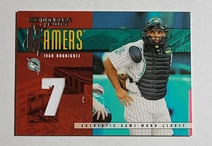 2003 Donruss Gamers Ivan Rodriguez Game-Worn Jersey #G-22 Florida Marlins /100 - Picture 1 of 2