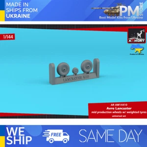 Armory AW14410 1/144 Avro Lancaster Räder Mid Type mit gewichteten Reifen Resin Modell - Bild 1 von 2