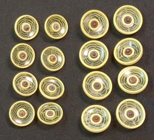 16 Antique Celluloid Transparent Flower Buttons Rare Design 8 = 7/8" & 8 = 3/4" - Picture 1 of 10