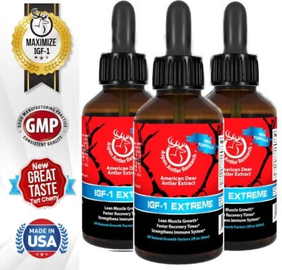 #1 Rated Deer Antler Velvet Spray EXTREME IGF-1 | 400mg At 43X | 3 Bottle Pack - Image 1 of 4