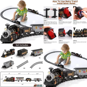 Ninos Electrico Navidad Vacaciones Juego Tren Pista Set Sonidos Luces Juguetes - Picture 1 of 10