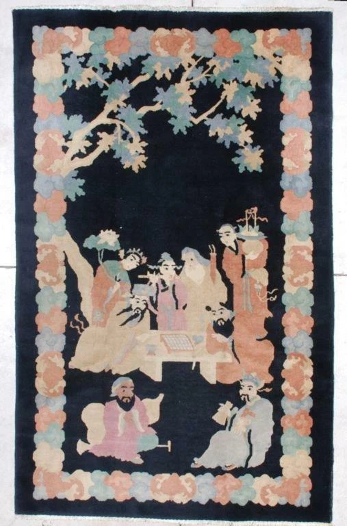  Antique Art Deco Chinese Oriental Rug 4’7" x 7’4" #6983 - Image 1 of 1