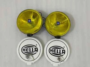 Pair Hella Comet 500 Driving Lamp Yellow Spot Light With Cover Universal Fit - Picture 1 of 7