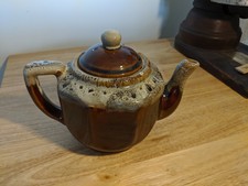 Vintage Tea Pot MidCentury Brown Drip Glaze Artmark Taiwan Beauty