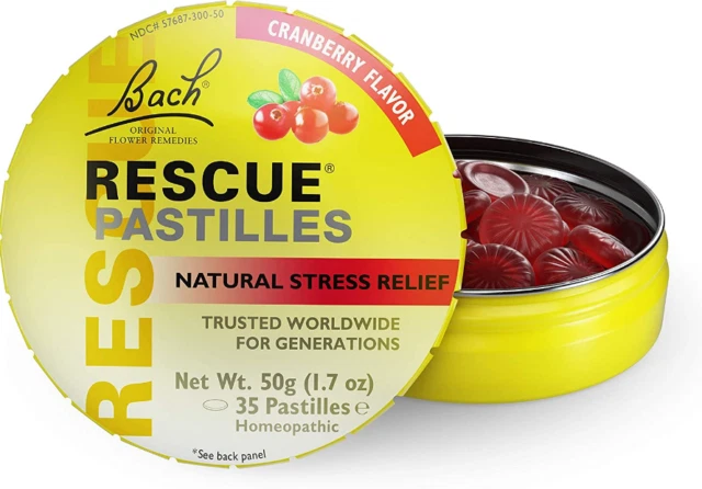 Bach Rescue Pastilles Natural Stress Relief Cranberry Flavor - 35 Pastilles