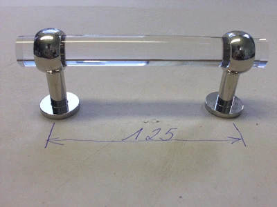 STOSSGRIFF Haustürgriff EDEL Acryl Möbelgriff Einstellbar  Chrom Messing Glastür - Bild 1 von 2