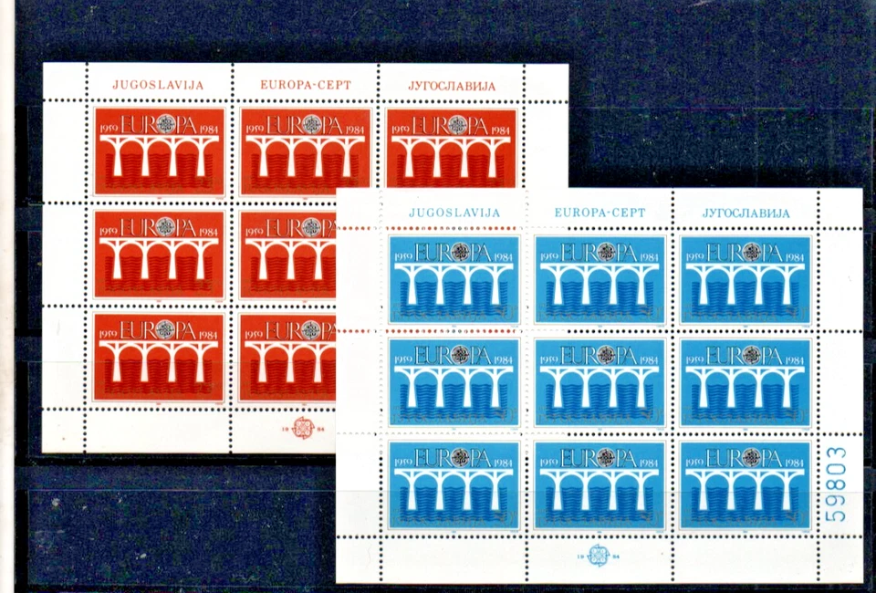 1984 YUGOSLAVIA-EUROPA CEPT IN SMALL SHEETS-MNH-CV 15 EURO - Image 1 of 1