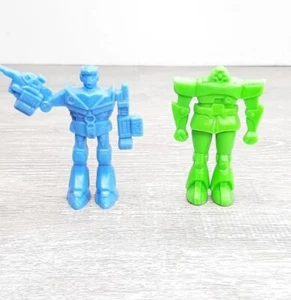 Vintage 80s Robot Orguss Larami 3" Figure Lot Retro 1980s Blue Green - Picture 1 of 5
