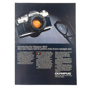 Olympus OMF Camera Vintage 1983 80s Print Ad Film Retro - Picture 1 of 1