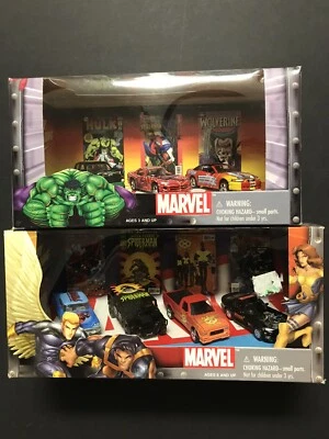 JOHNNY LIGHTNING MARVEL 3 and 4 CAR BOX SETS 1:64 SCALE DIE-CAST METAL  - Image 1 of 4