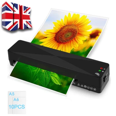 4 IN 1 A4 Hot Laminator Machine w/ 10 Pouches (5*A5+5*A6) For Home Office UK