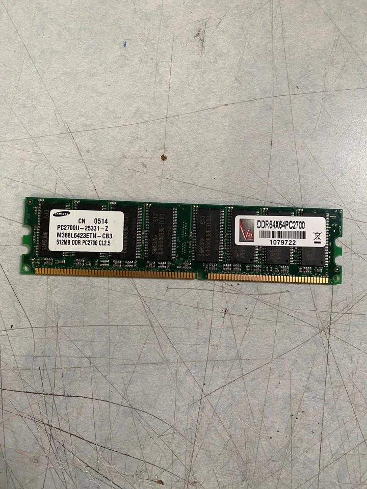 512MB Samsung M368L6423ETN-CB3 DDR3 (PC-2700) PC-2700U RAM Memory - Image 1 of 1
