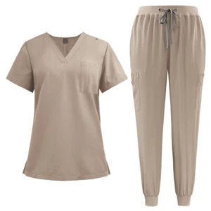NiaaHinn Men's Navy Medical Scrub Set - Short Sleeve Dentist Uniform - Picture 1 of 112