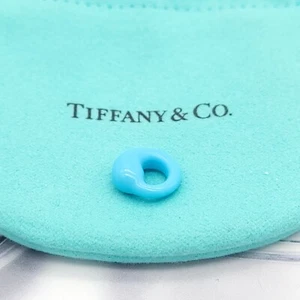 Tiffany & Co. Peretti Blue Turquoise Hand Carved Eternal Circle Pendant Pouch - Picture 1 of 8