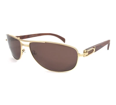 Gafas de sol Porta Romana 1861 100B marrón madera mate dorado con lentes marrones 63-16-135 Foto 1 de 4