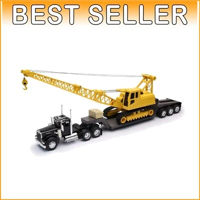 Sturdy Kenworth W900 Diecast Model with Lowboy Trailer - Truck Collector's Dream - Image 1 of 3