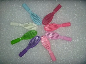 8 Barbie Brushes By Mattel~*~Long Bristle Shell Back - Picture 1 of 4