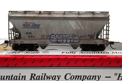 HO INTERMOUNTAIN PACIFIC WESTERN RAIL SYSTEM 2 BAY HOPPER MONTANA MRL WEATHERED - Image 1 of 4
