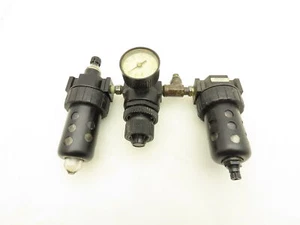 Parker 16L12BE/06F22AC Compressed Air Line Filter Regulator Lubricator 3pc Combo - Picture 1 of 14