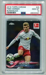 Tarjeta de novato Timo Werner RC PSA 10 2018 Topps cromada Bundesliga #25 - Imagen 1 de 2