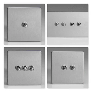Varilight Sin Tornillos Acero Cepillado Palanca Dolly 10 Amp Interruptor de Luz 1 2 3 4 Velocidades - Imagen 1 de 6