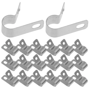 20 Pcs Stainless Steel Wire Clamp Holder Clip Clamps Cable Management Clips - Afbeelding 1 van 12