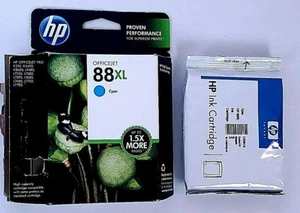 Genuine HP 88XL Cyan Colored Ink Cartridge Sealed Package/Open Box - Picture 1 of 6