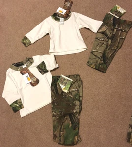 Realtree APG Infant/Toddler 2 PC Pants & LS White/Camo Tee - Picture 1 of 9