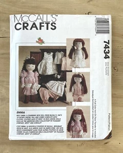 McCall’s Crafts 7434 Emma Doll and Clothes Pattern One Size Uncut - Picture 1 of 2